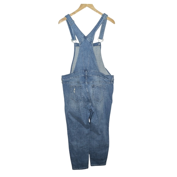 Torrid Denim Overall Cropped Relaxed Distressed Stretch Everyday Jeans Size 14 - Picture 2 of 14